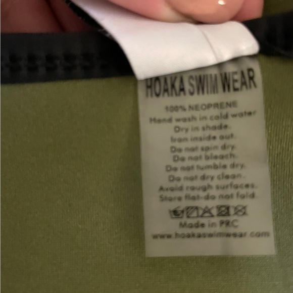 Hoaka Neoprene Bikini Set Green Modern Bottoms and Ryu Top Large - Picture 8 of 8